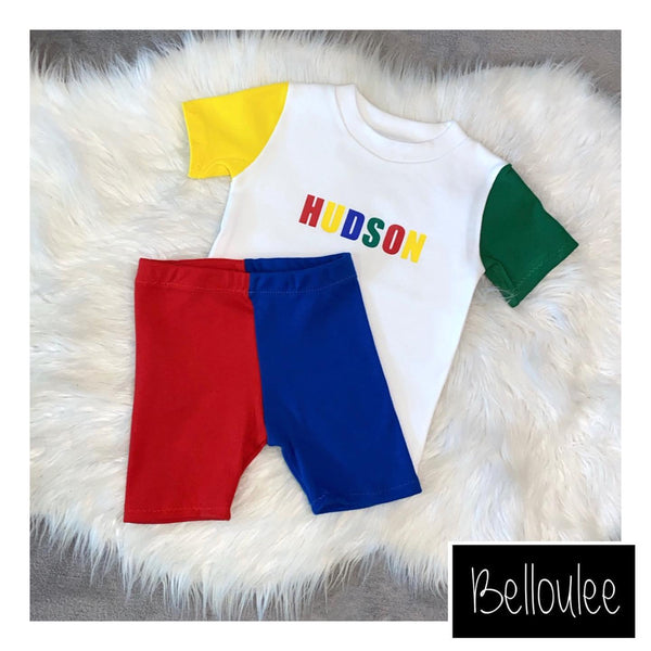 Primary colours shorts set