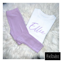 Lilac leggings and t-shirt set