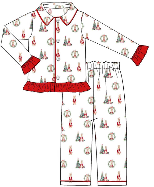 Traditional Christmas rabbits Kids Pyjamas Set