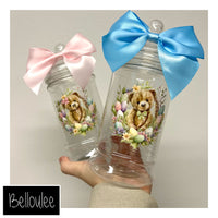 Easter bear wreath sweet jar