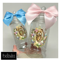 Easter bear wreath sweet jar