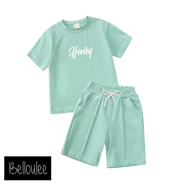 Personalised pleat shorts set