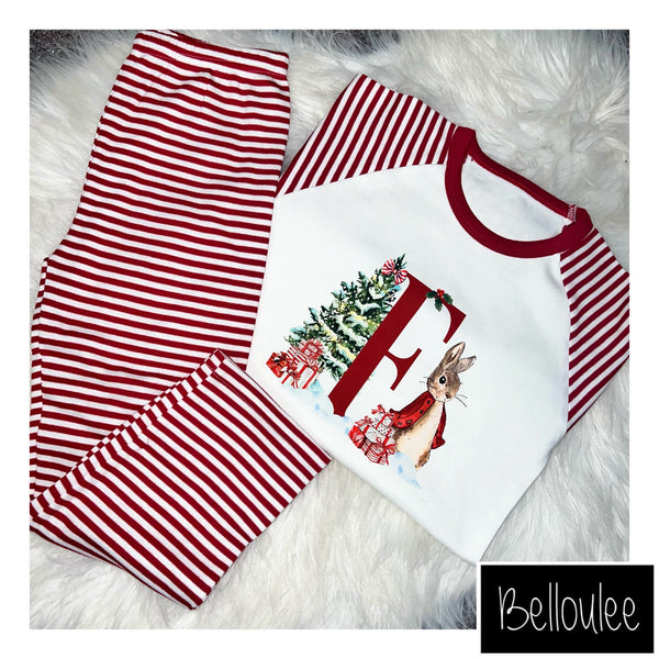 Christmas bunny letter pyjamas