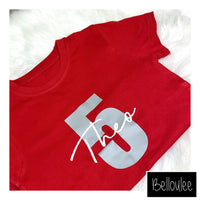 Red birthday t-shirt