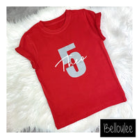 Red birthday t-shirt