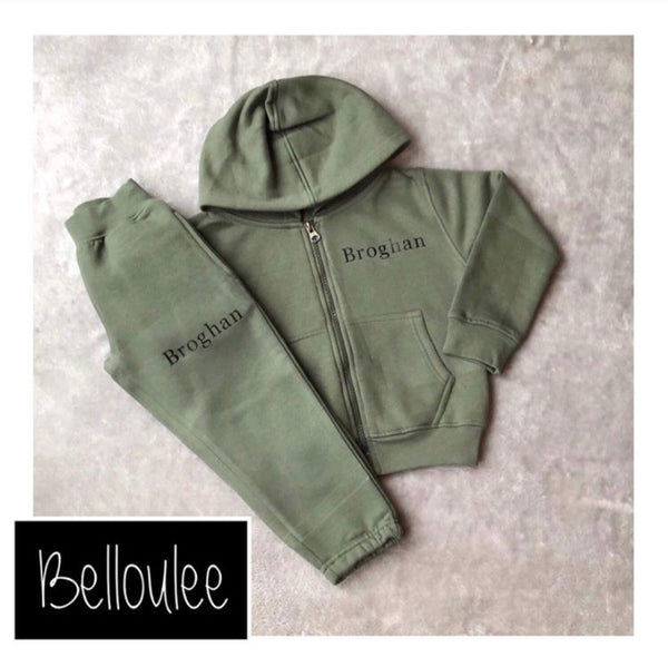 Khaki zip-up tracksuit