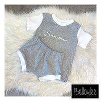 Marl grey bummie set