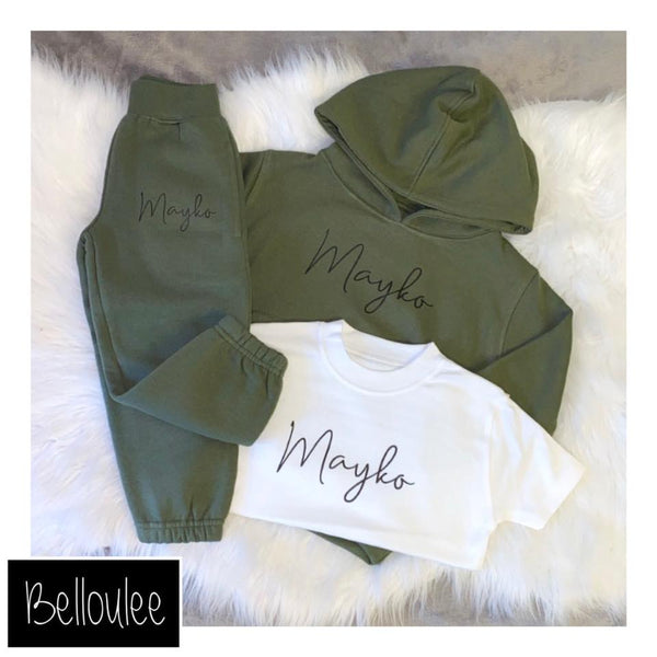 Khaki hoodie tracksuit