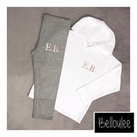 White lightweight hoodie and legging set